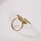 Palm Tree Pure Brass Napkin Ring Set Of 6 Nestasia