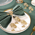 Palm Tree Pure Brass Napkin Ring Set Of 6 Nestasia
