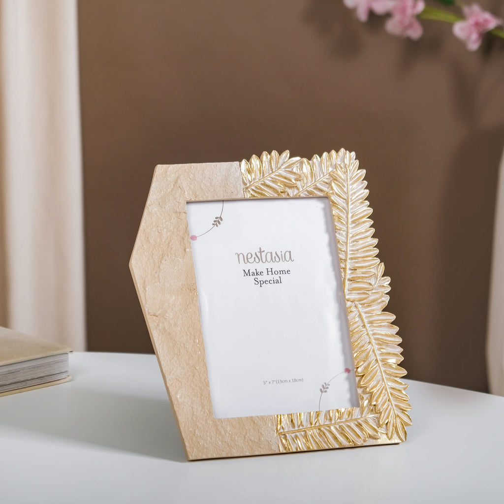 Fern Designer Photo Frame Gold 9"x7.5" Nestasia