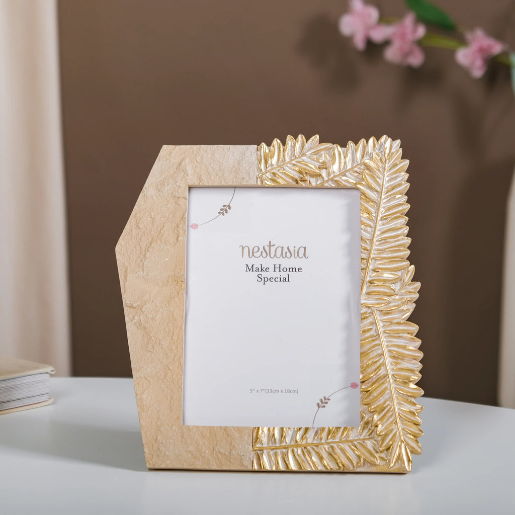 Fern Designer Photo Frame Gold 9"x7.5" Nestasia