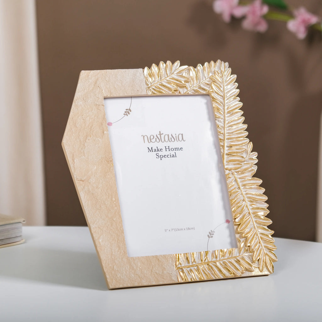 Fern Designer Photo Frame Gold 9"x7.5" Nestasia