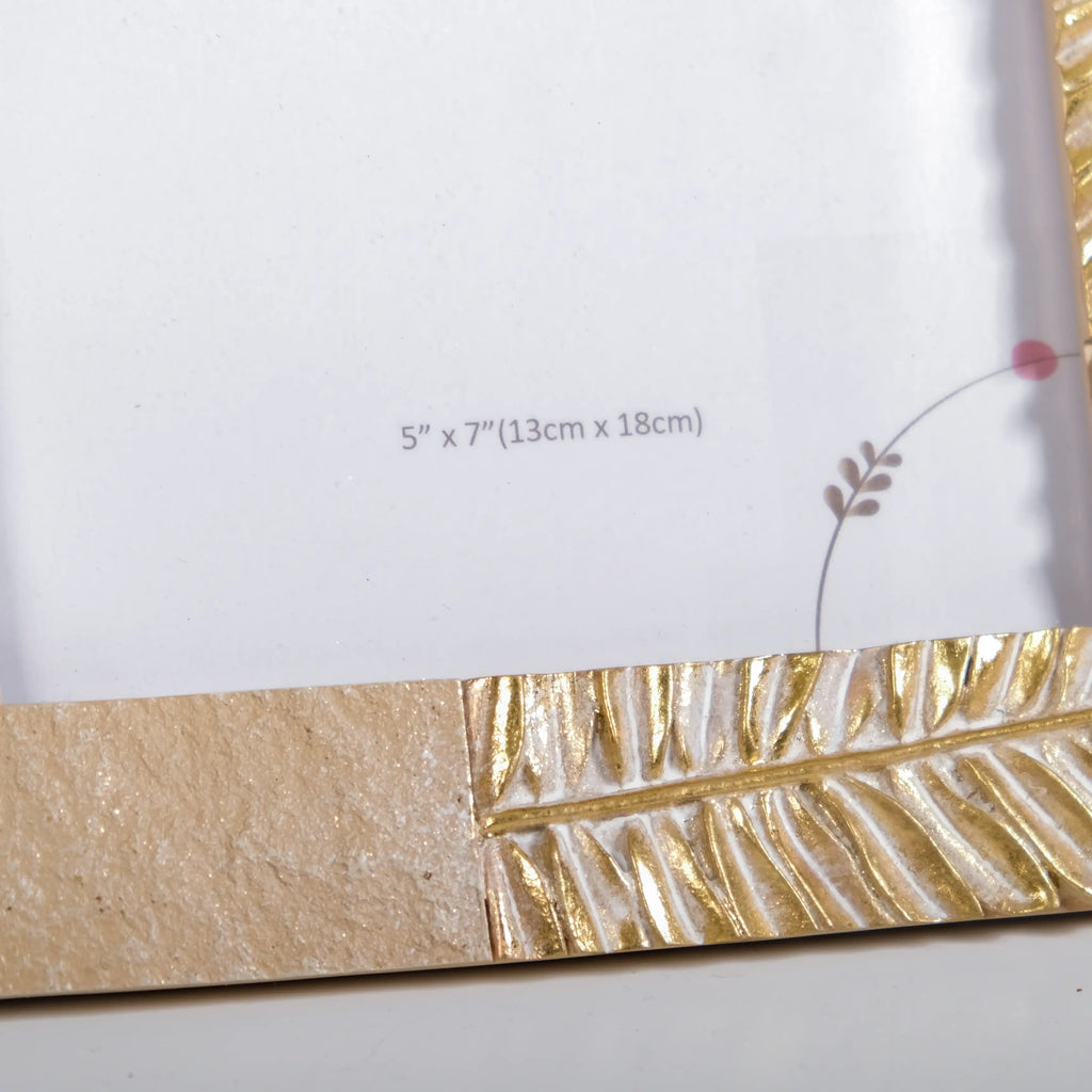 Fern Designer Photo Frame Gold 9"x7.5" Nestasia