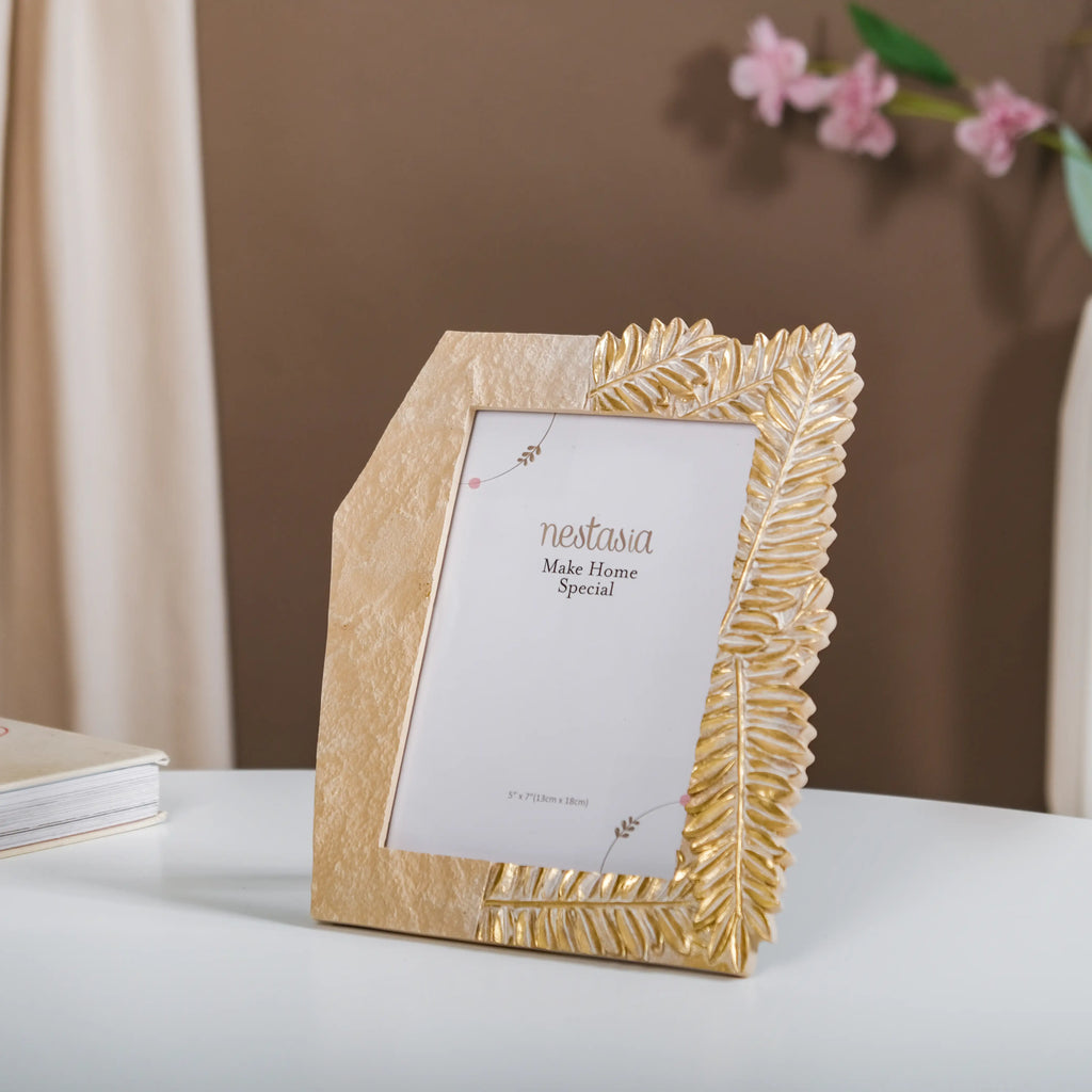 Fern Designer Photo Frame Gold 9"x7.5" Nestasia