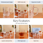 Fluted Glassware Set Of Set Of 6 229ml Nestasia