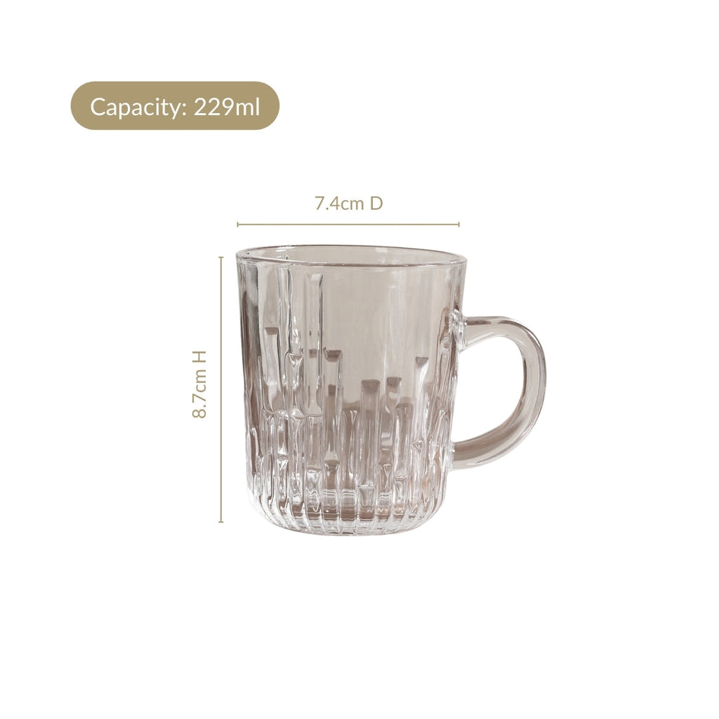 Fluted Glassware Set Of Set Of 6 229ml Nestasia
