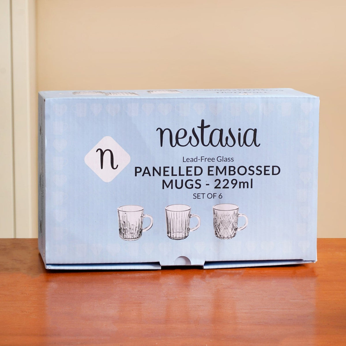 Fluted Glassware Set Of Set Of 6 229ml Nestasia