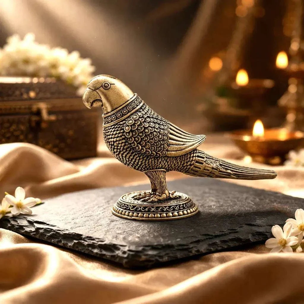 Brass Lightweight Parrot Figurine (2.8 Inch) Vedansh Craft