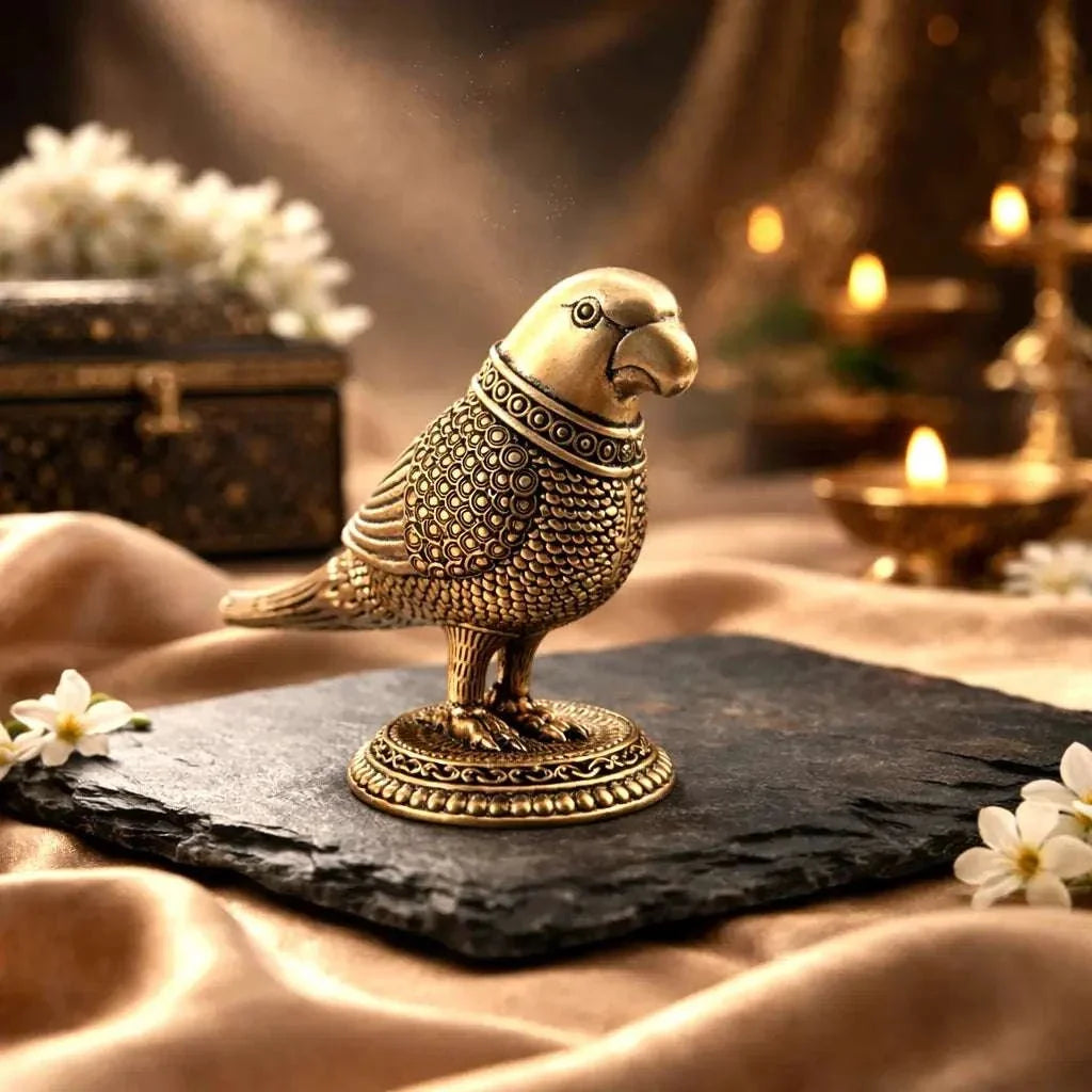 Brass Lightweight Parrot Figurine (2.8 Inch) Vedansh Craft