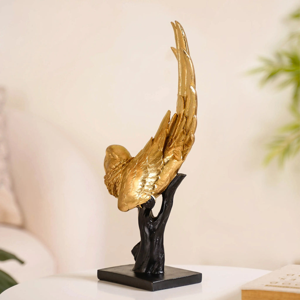 Elegant Macaw Showpiece Gold Nestasia