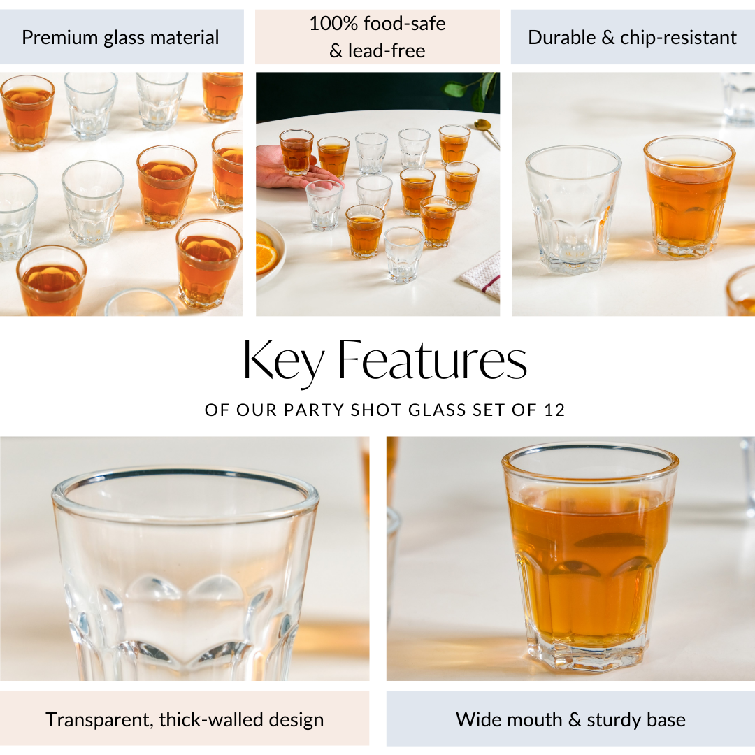 Party Shot Glass Set Of 12 50ml Nestasia