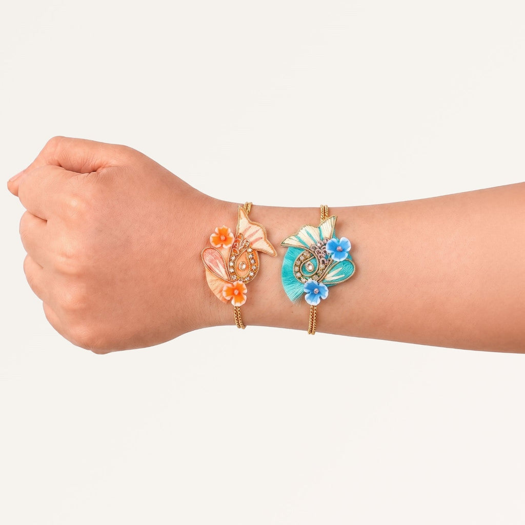 Vivid Paisley Duo Rakhi Gift Set Nestasia