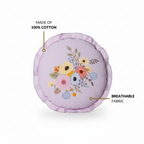 Pastel Petals Embroidered Cotton Cushion Cover 45cm Nestasia
