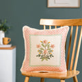 Pastel Peach Embroidered Cotton Cushion Cover 40x40cm Nestasia