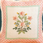 Pastel Peach Embroidered Cotton Cushion Cover 40x40cm Nestasia