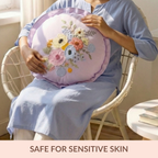 Pastel Petals Embroidered Cotton Cushion Cover 45cm Nestasia