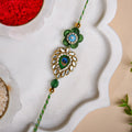 Peacock Kundan Rakhi Gift Set Nestasia