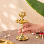 Peacock Panchmukhi Pure Brass Diya In Gift Box Nestasia