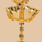 Peacock Panchmukhi Pure Brass Diya In Gift Box Nestasia