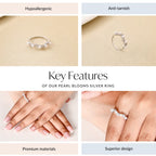 Pearl Blooms Silver Ring Nestasia