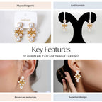Pearl Cascade Dangle Earrings Nestasia