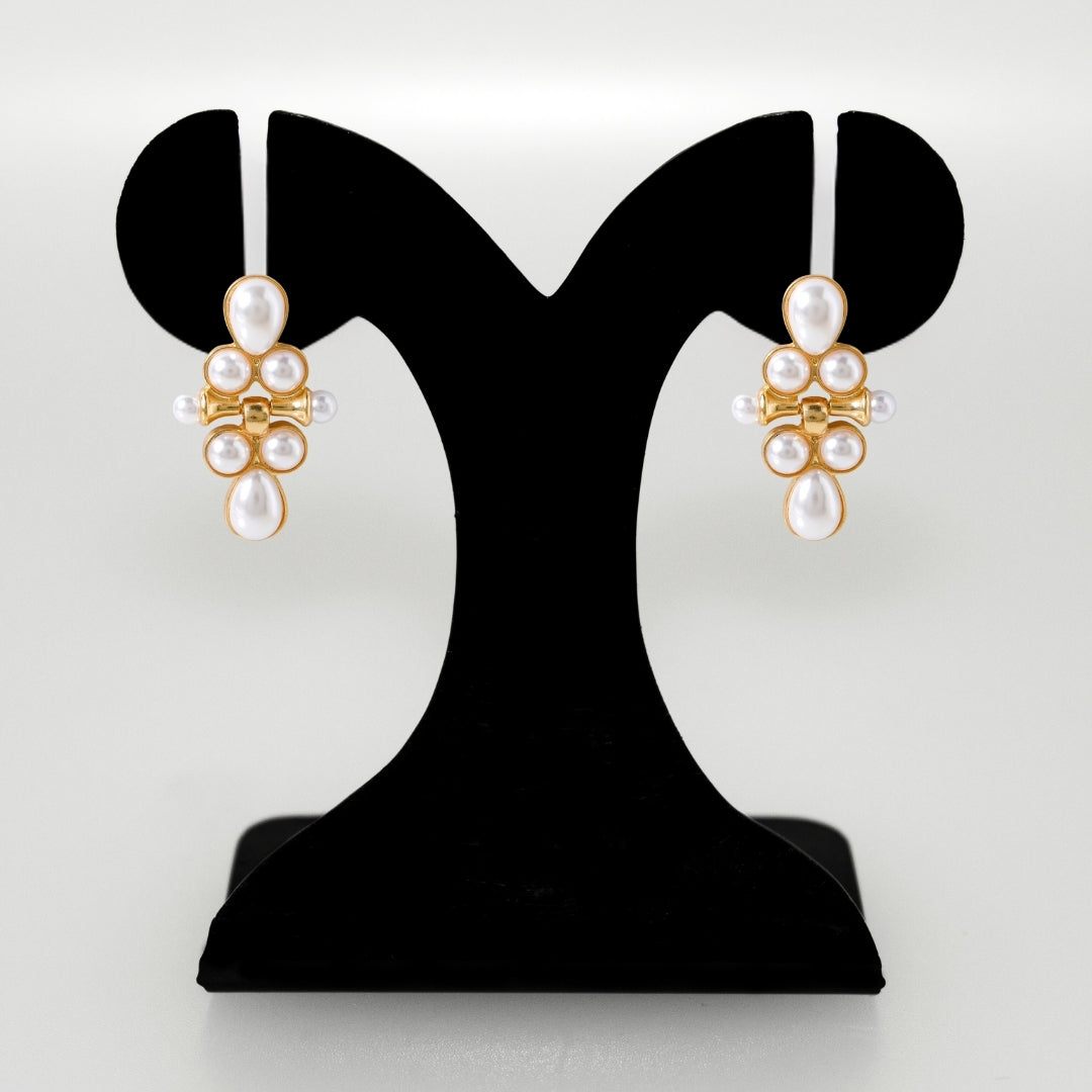 Pearl Cascade Dangle Earrings Nestasia