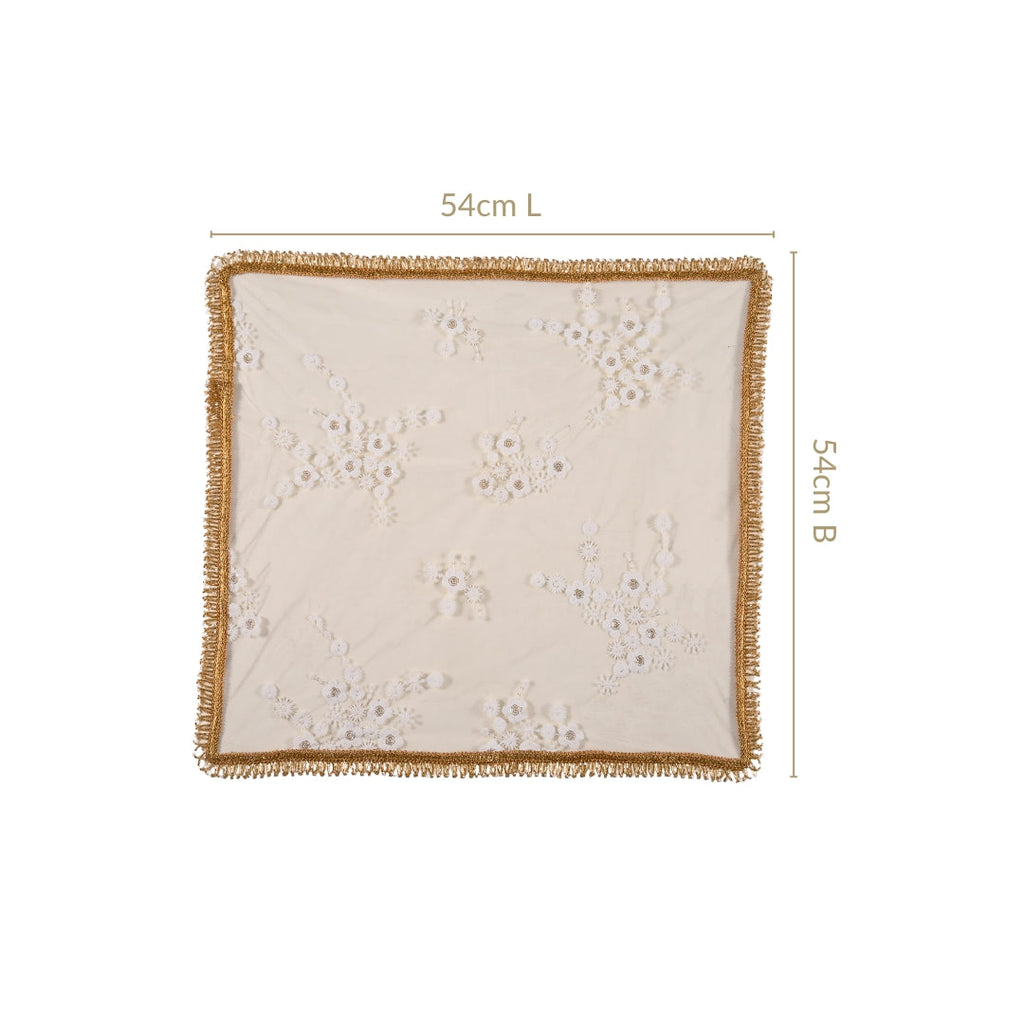 Pearl Detail Net Thali Covers Set Of 2 Nestasia