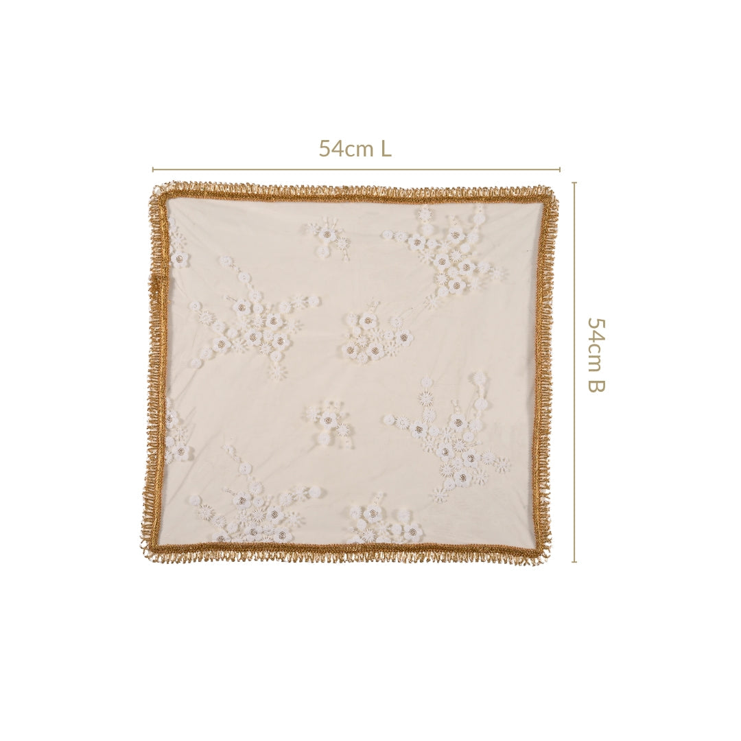 Pearl Detail Net Thali Covers Set Of 2 Nestasia