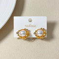 Pearl Fleur Stud Earrings Nestasia