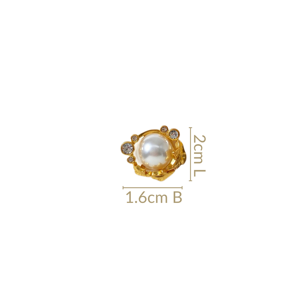 Pearl Fleur Stud Earrings Nestasia