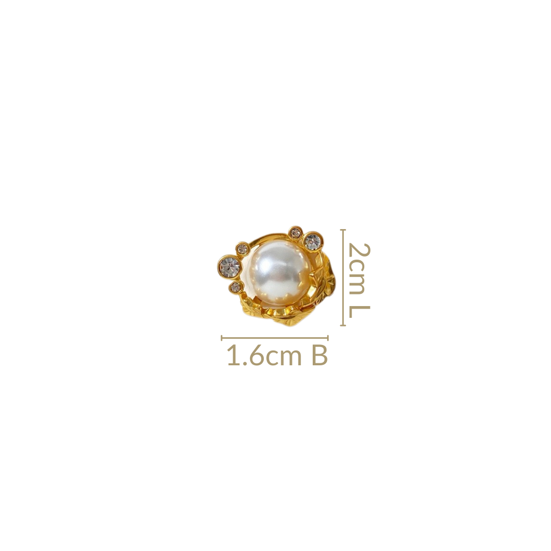 Pearl Fleur Stud Earrings Nestasia