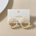 Pearl Halo Drop Earrings Nestasia