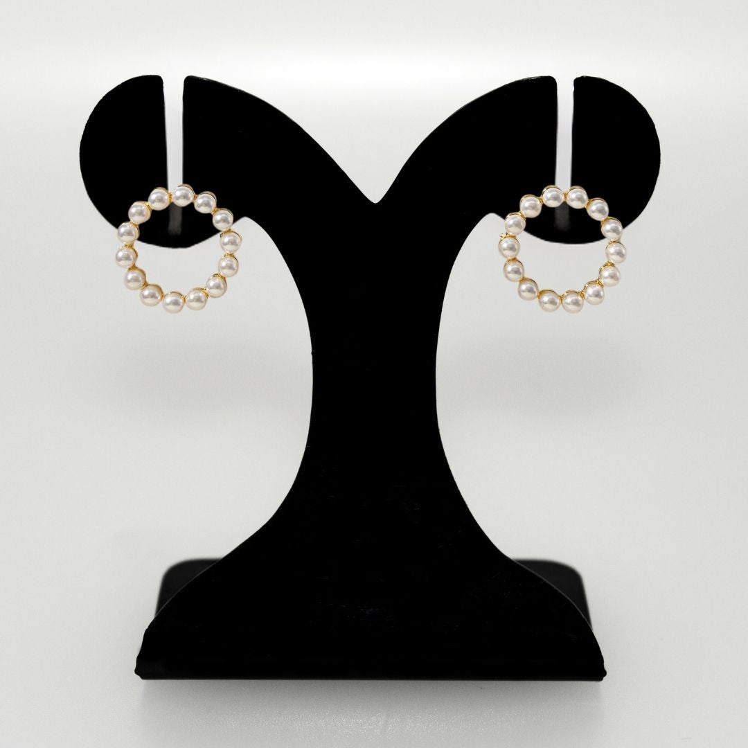 Pearl Halo Drop Earrings Nestasia