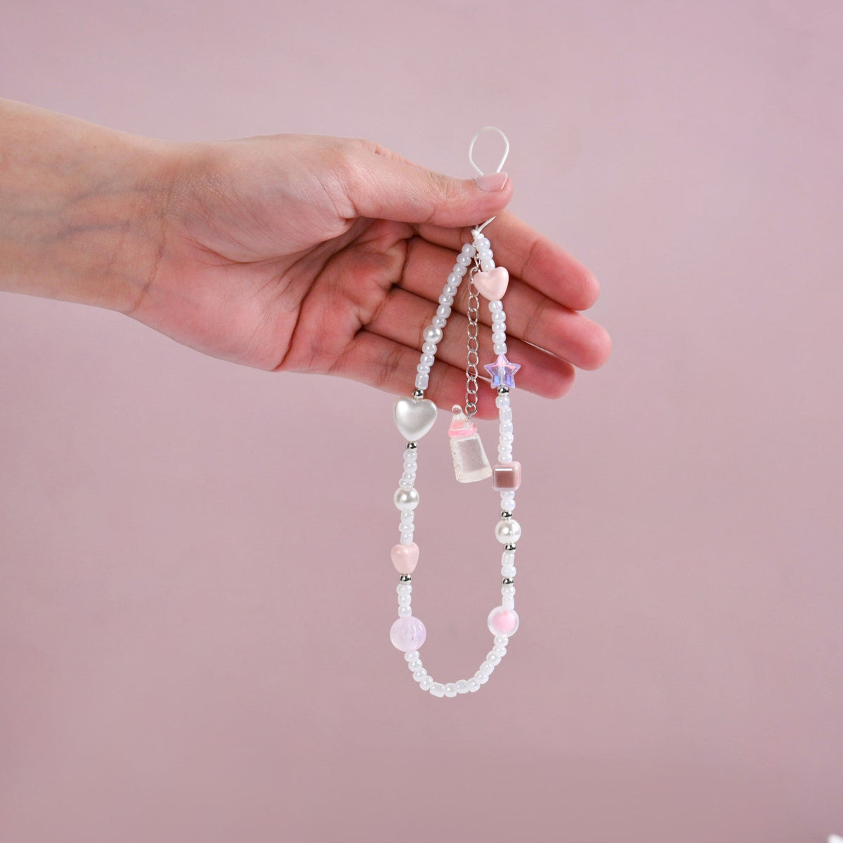 Pearl Stars And Hearts Phone Charm Nestasia