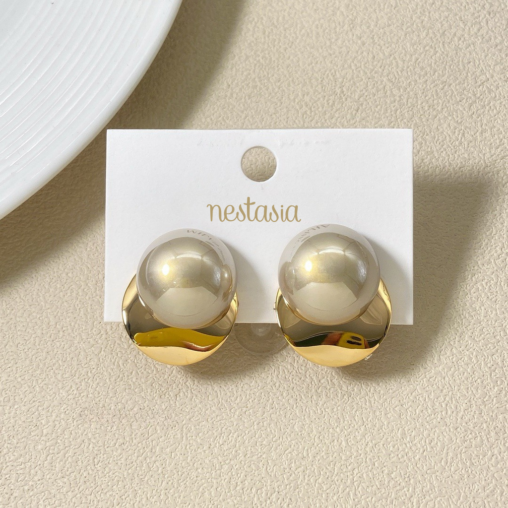 Pearl Stud Earrings Nestasia