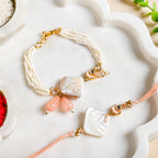 Pearl Tide Rakhi And Bracelet Gift Set Nestasia