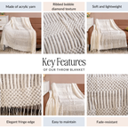 Pearl White Couch Throw Nestasia