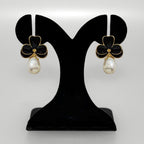 Black Pearl Drop Earrings Nestasia