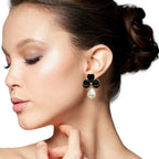 Black Pearl Drop Earrings Nestasia