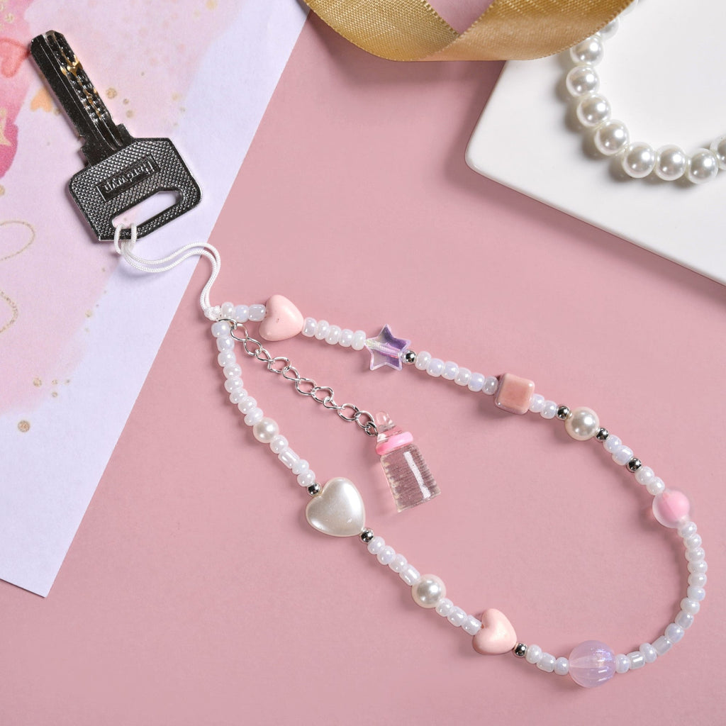 Pearl Stars And Hearts Phone Charm Nestasia