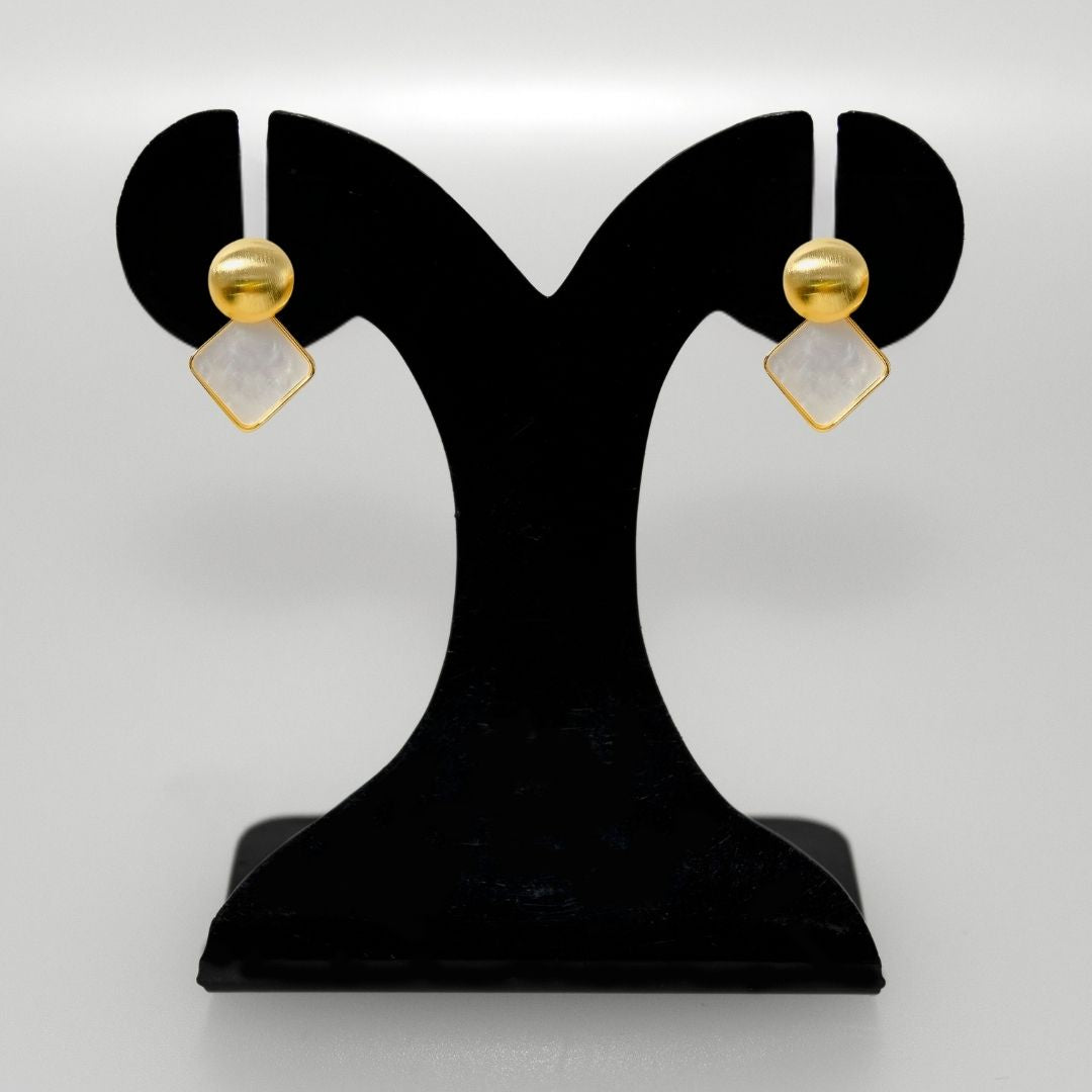 Pearled Geometry Earrings Nestasia