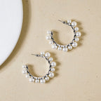 Pearls Galore Hoops Silver Nestasia
