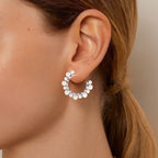 Pearls Galore Hoops Silver Nestasia