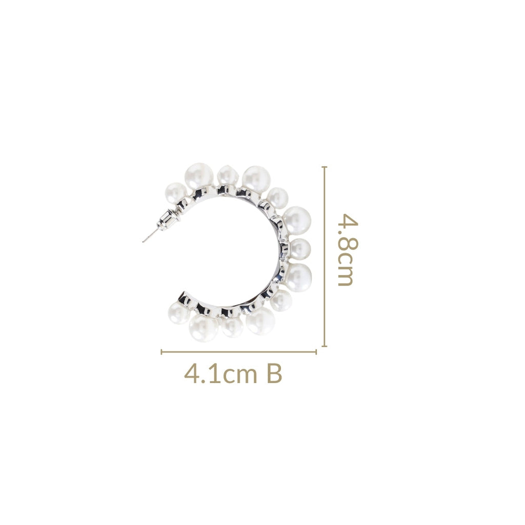 Pearls Galore Hoops Silver Nestasia