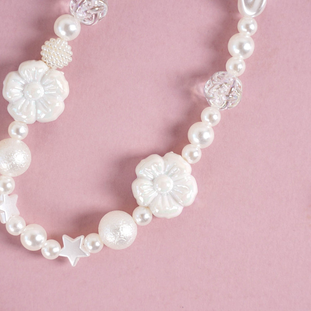 Pearly White Blossoms Phone Lanyard Nestasia