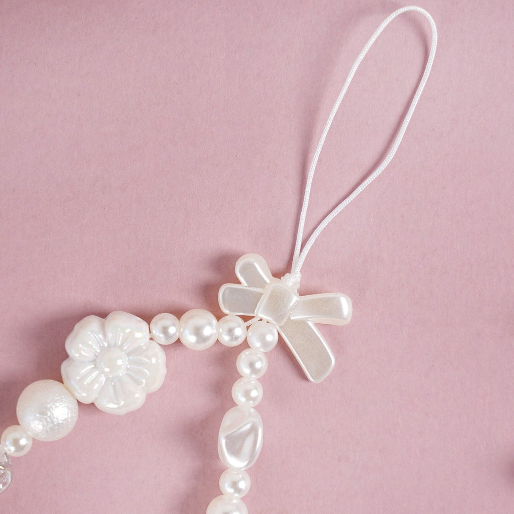 Pearly White Blossoms Phone Lanyard Nestasia