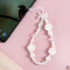 Pearly White Blossoms Phone Lanyard Nestasia