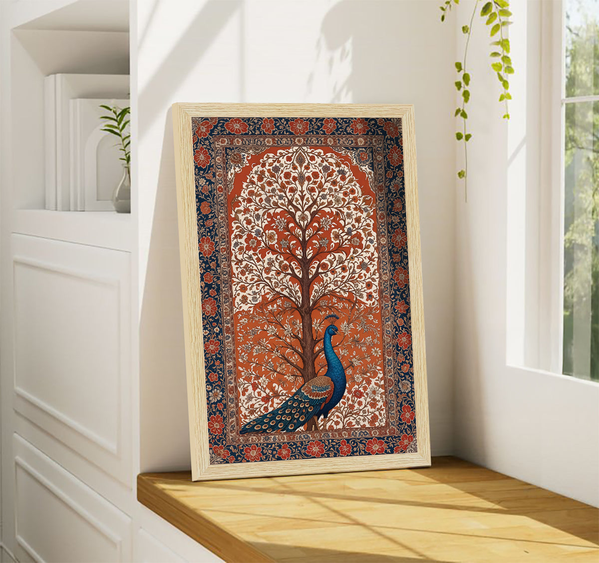 Peacock Abstract Madhubani Art Paintings, Painting For Wall Living Room, Set of 3 AXIII-56-PEA ArtX