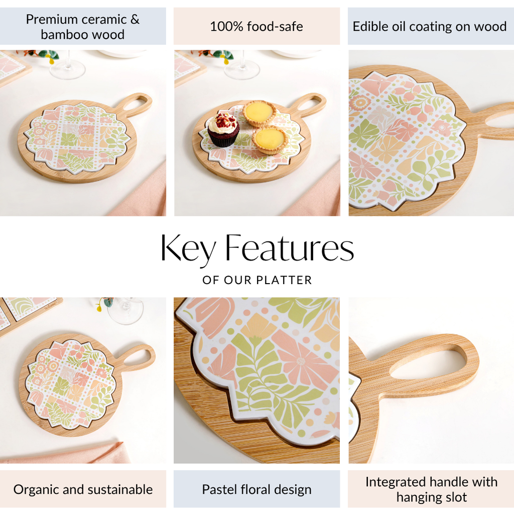Perfectly Pastel Round Ceramic Platter 22cm Nestasia