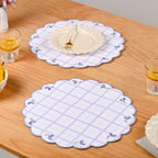 Periwinkle Embroidered Cotton Table Mat Lilac Set Of 6 Nestasia