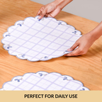 Periwinkle Embroidered Cotton Table Mat Lilac Set Of 6 Nestasia